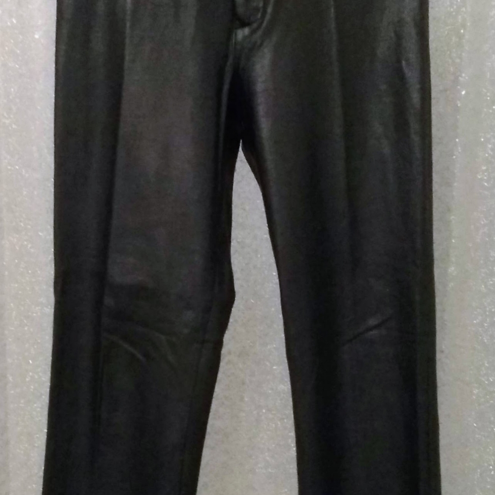 Leather Look Tark 1 Faux Leather Pants Black Crop